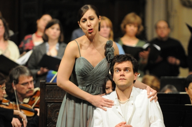 Stravinsky: Rake's Progress/Emmanuel Music - Anne Truelove (Kristin Watson) and Tom Rakewell in Bedlam. Photo by Julian Bullitt