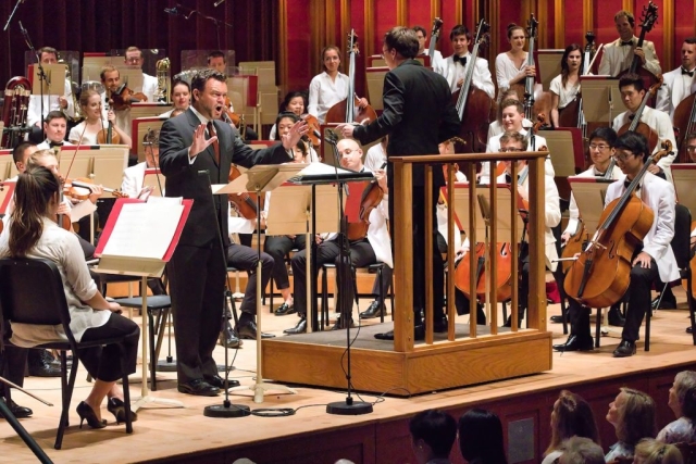 "Softly! We are watched with eyes and ears!" photo of Gerald Barry's Canada, with Tanglewood Music Center Orchestra at Ozawa Hall, Tanglewood